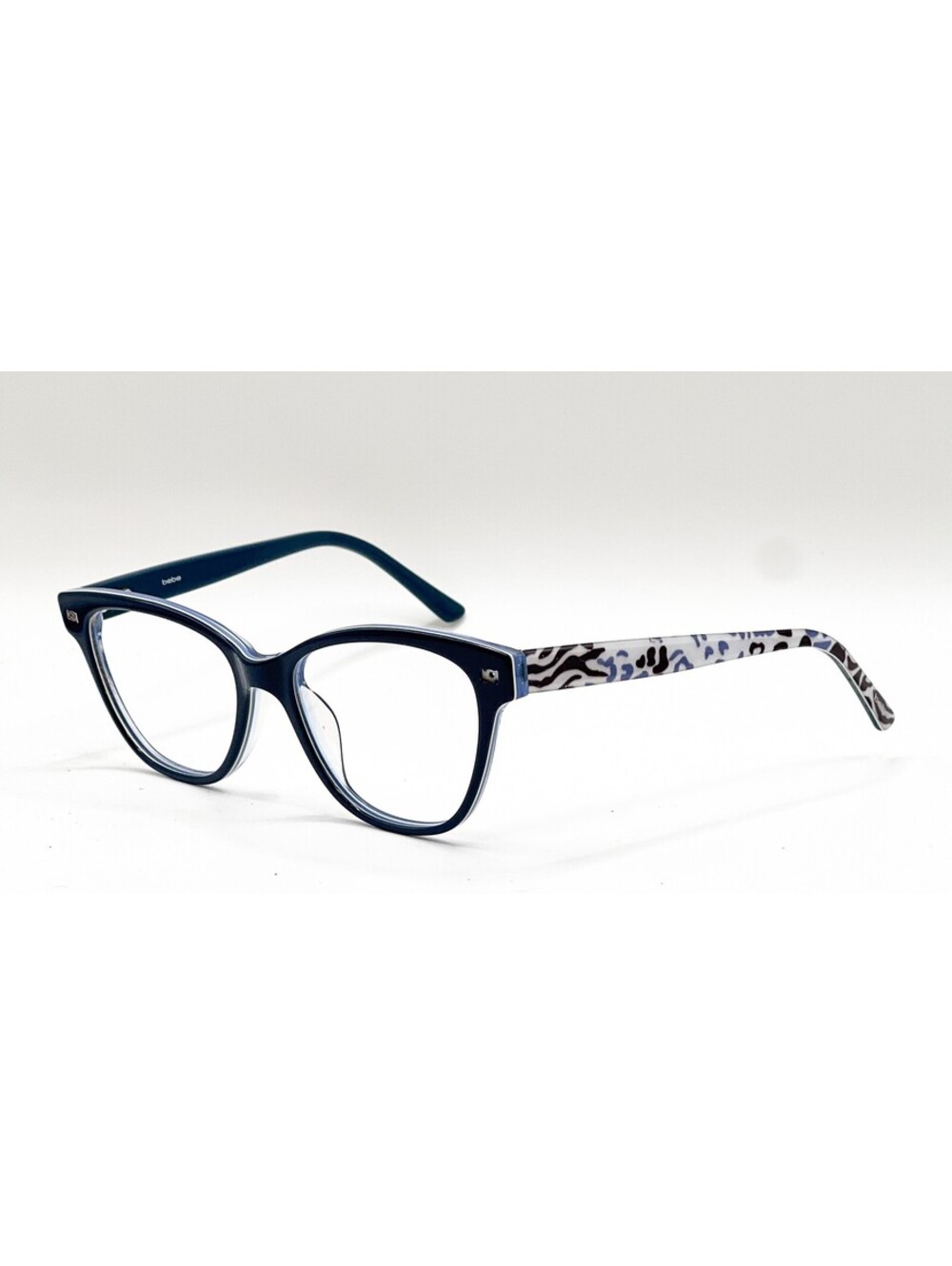 Bebe Bb5194 400 Blue Animal Rectangle Authentic Eyeglass Frames 53-17